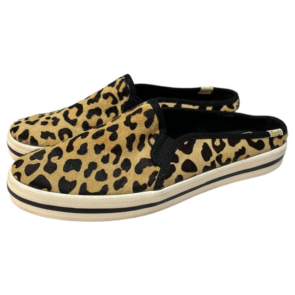 Keds Kate Spade New York Shoes Womens 7.5 Double Decker Mule Calf Hair Leopard - Picture 4 of 13